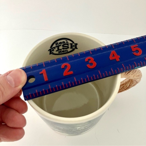 Real Men FISH Coffee Tea Soup Mug Cup Spoof Fish Sticks Dad Father Manly Gift - Picture 9 of 10